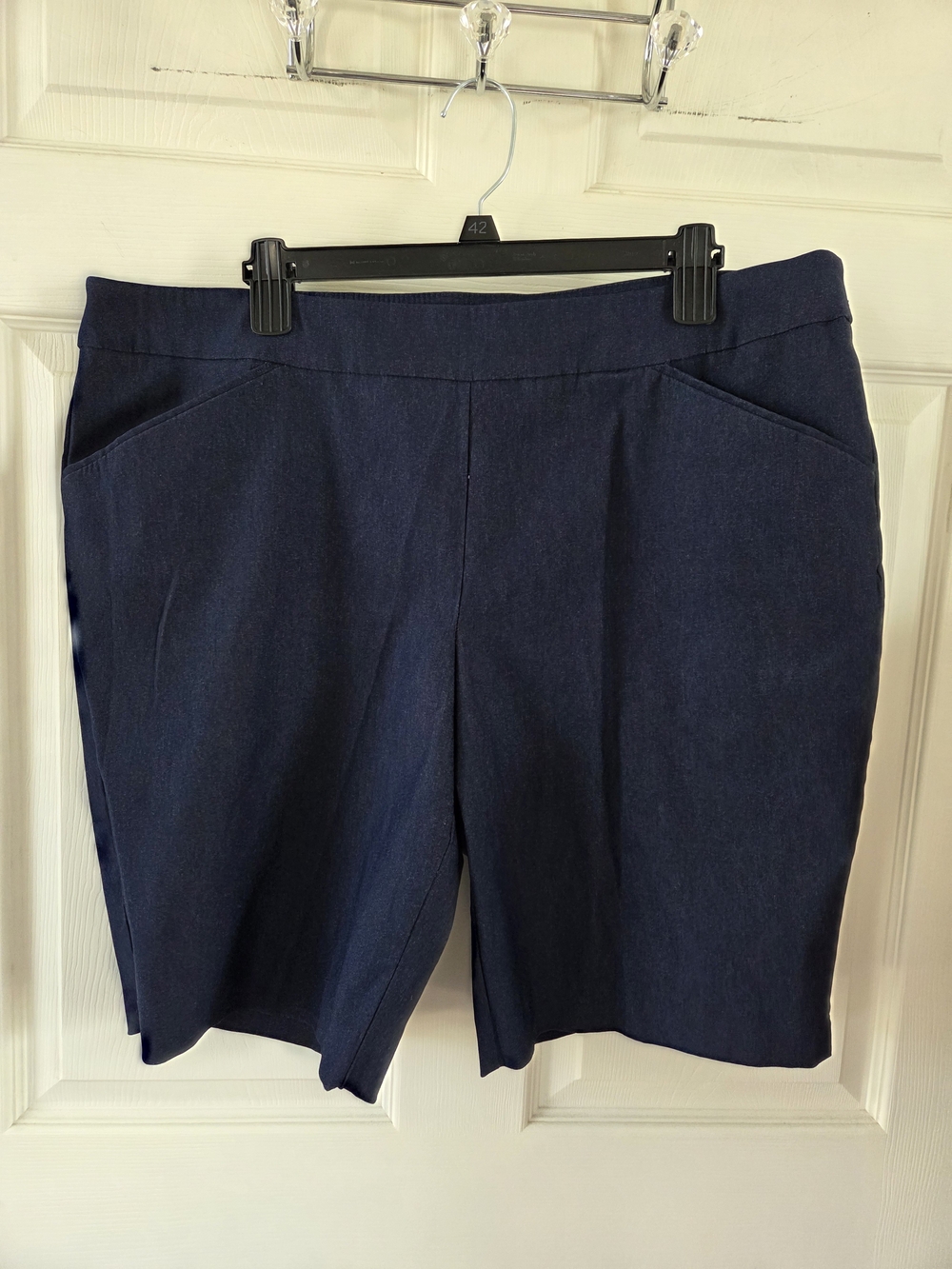 Time and Tru Navy Bermuda Shorts with Front Pockets